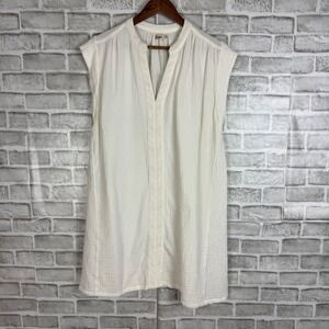 Faherty Cream Sleeveless Textured Tunic Dress